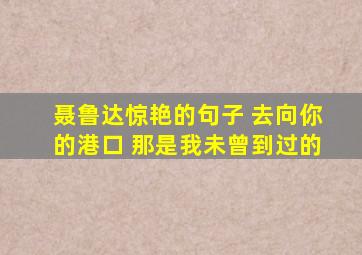 聂鲁达惊艳的句子 去向你的港口 那是我未曾到过的